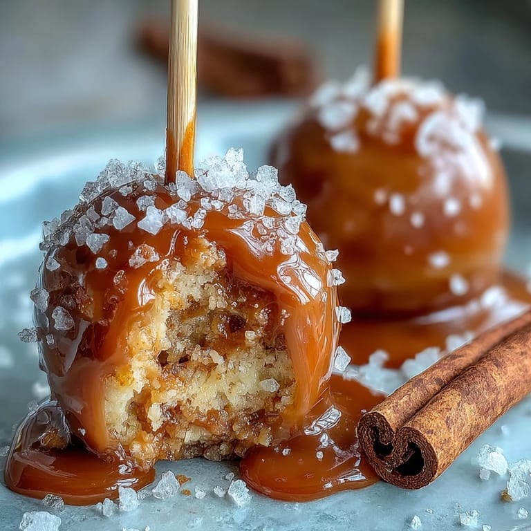 2. Sweet and salty caramel candy apples with sea salt offer a satisfying crunch and buttery caramel shell.  