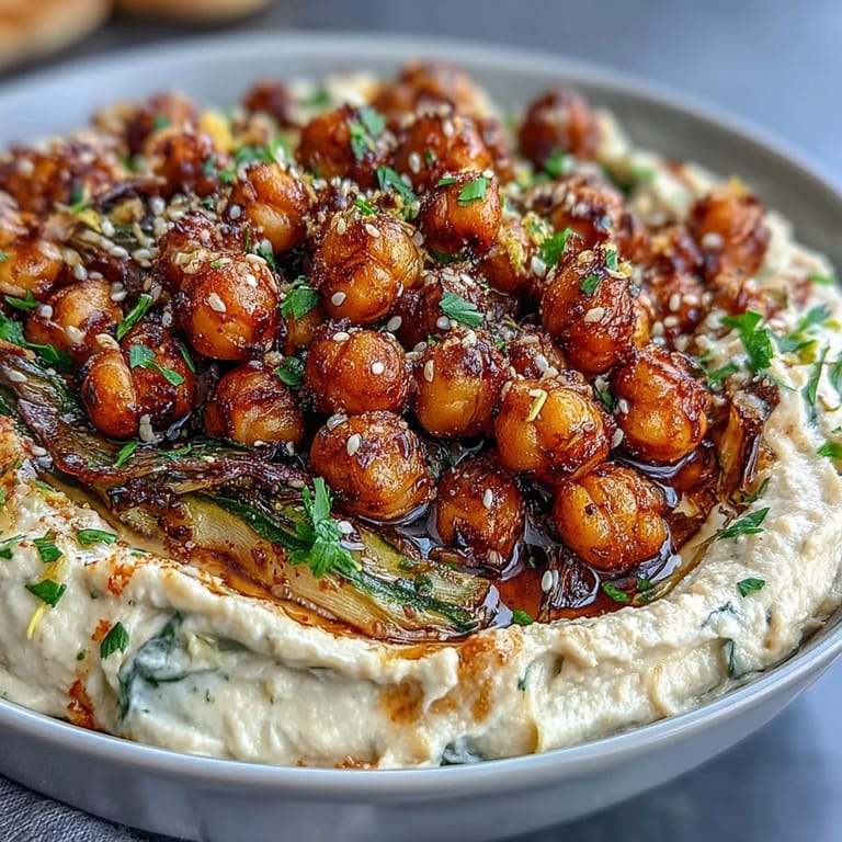Wholesome Crispy Chickpea Bowls featuring spiced roasted chickpeas, colorful grilled peppers, and fresh parsley garnish for a satisfying vegan dish.