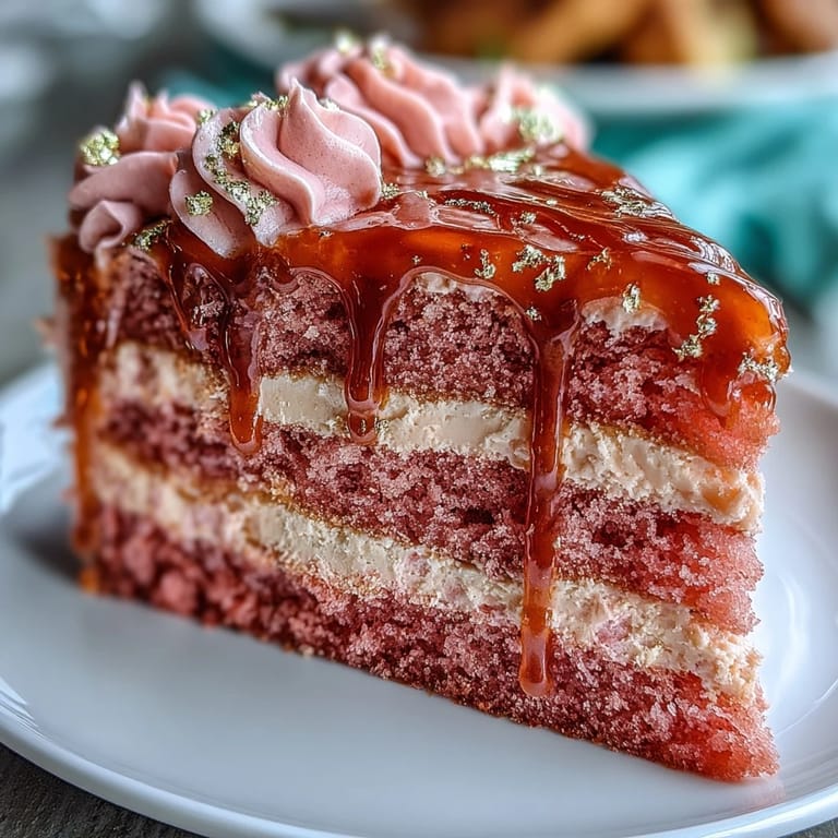 Decadent Bridal Shower Rosé Velvet Cake ready for elegant celebration, showcasing creamy frosting.