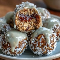 Creamy tahini-date energy balls rolled in coconut, a no-bake vegan snack perfect for quick energy boosts.  