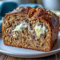 Rustic Irish brown bread with honey butter, golden crust and hearty texture perfect for breakfast or soup.