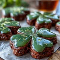 Shamrock-shaped sugar cookies decorated with green royal icing, perfect for St. Patrick's Day celebrations and sweet holiday treats.