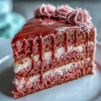 Elegant Rosé Velvet Cake photo with shimmering gold drip for a bridal shower.